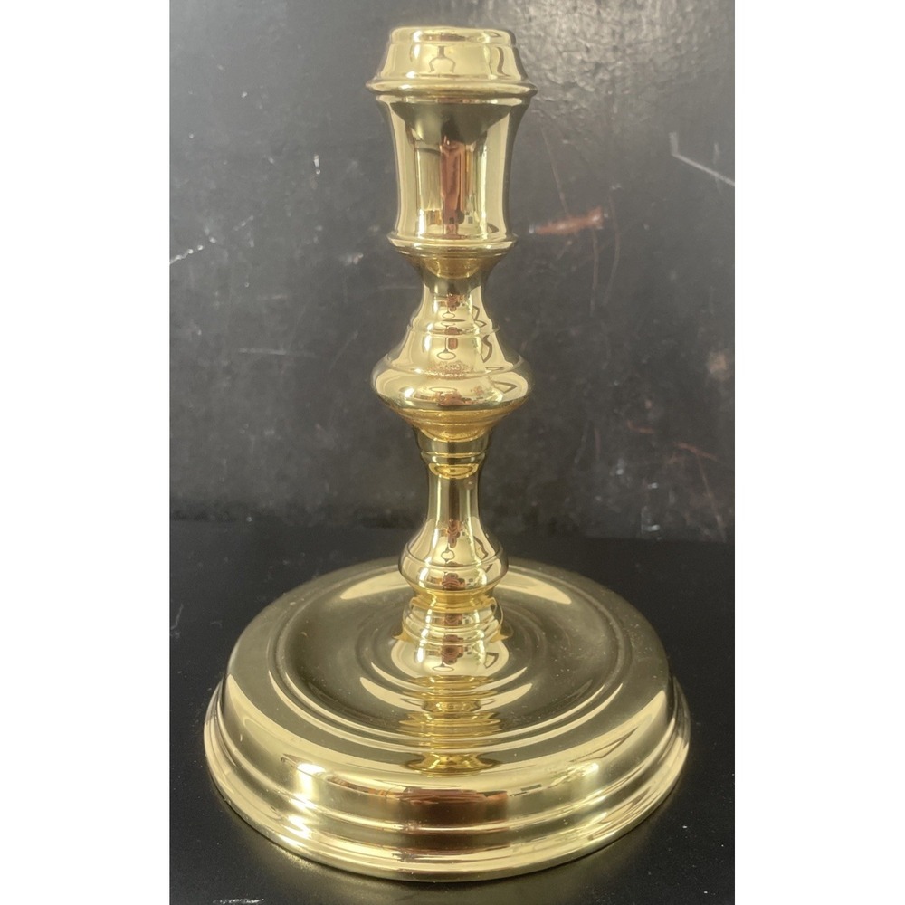 Vintage Solid Brass Candle Holder Stick 6 Inch Classic Virginia Metal Crafters